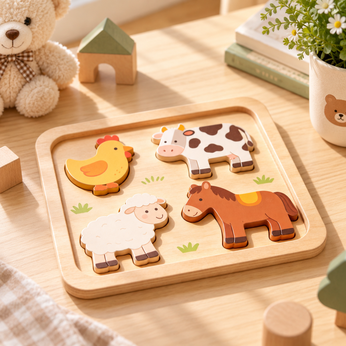Toddler Farm Animal Wooden Puzzle