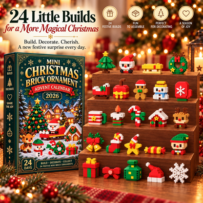 𝐁i𝐥𝐥𝐡𝐨𝐥®📆 24-Day Mini LEGO Christmas Brick Ornament Advent Calendar – 24 Unique Buildable Holiday Models