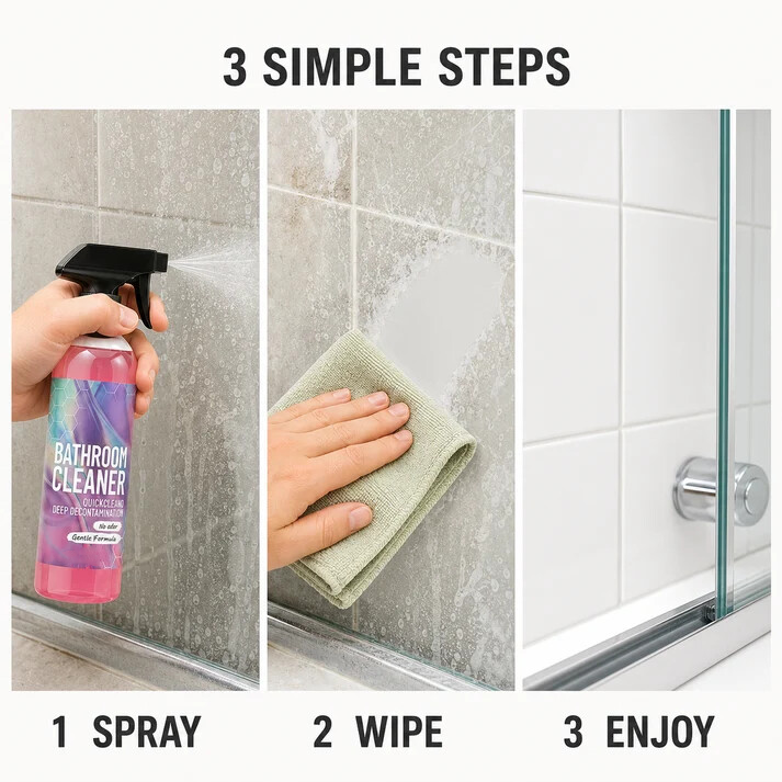𝐁i𝐥𝐥𝐡𝐨𝐥®🚿✨ 50% OFF! Multi‑Purpose Bathroom Cleaner Spray – Dissolves limescale & soap scum fast. No harsh scrubbing – just spray & wipe for a streak‑free shine! 🧼💨