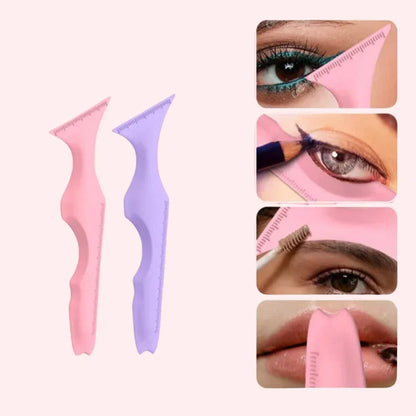 Pink 5-in-1 silicone eyeliner makeup stencil – view 2