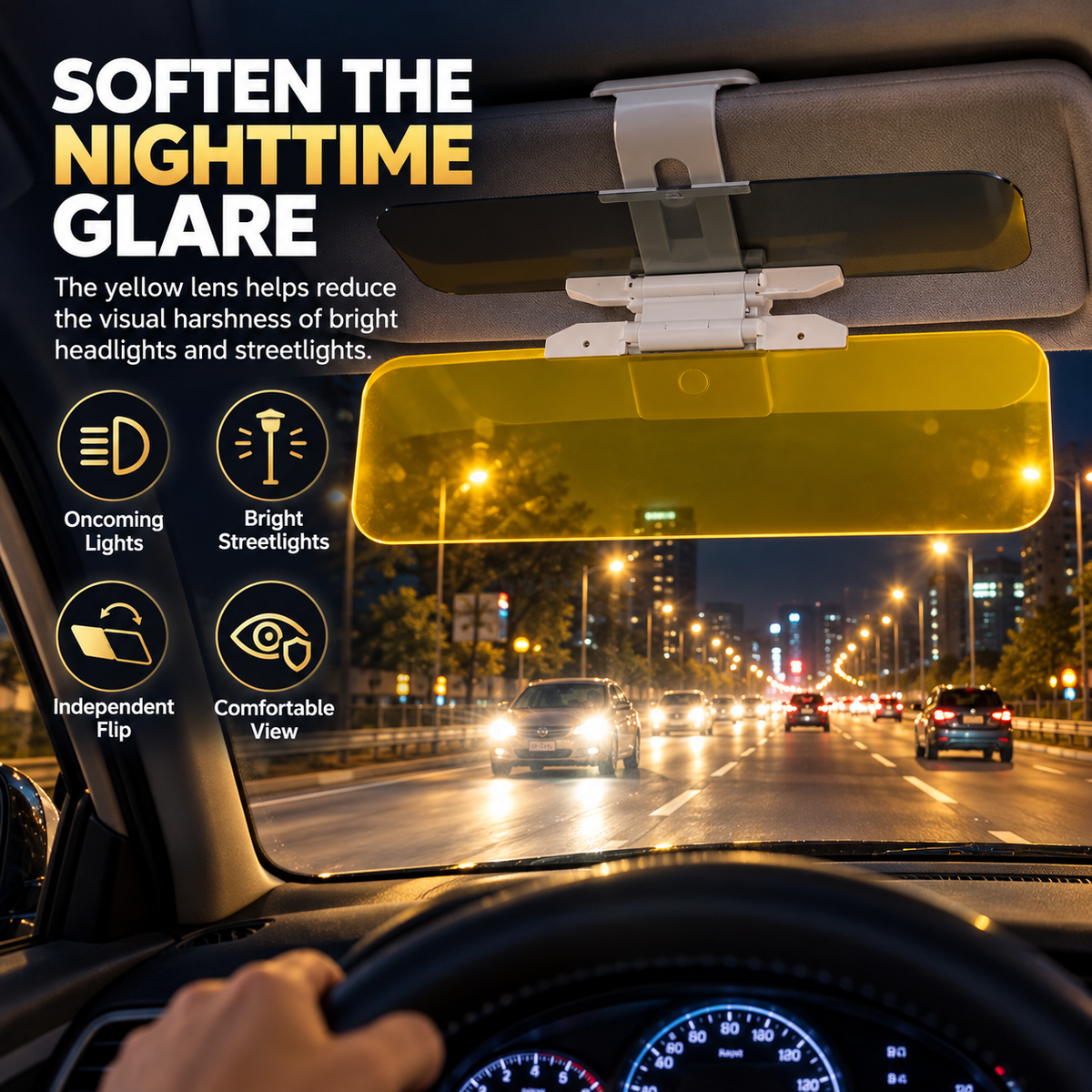 𝐁i𝐥𝐥𝐡𝐨𝐥®🌙 2-in-1 Day & Night Anti-Glare Car Visor Extender – Adjustable Dual-Lens Driving Shield