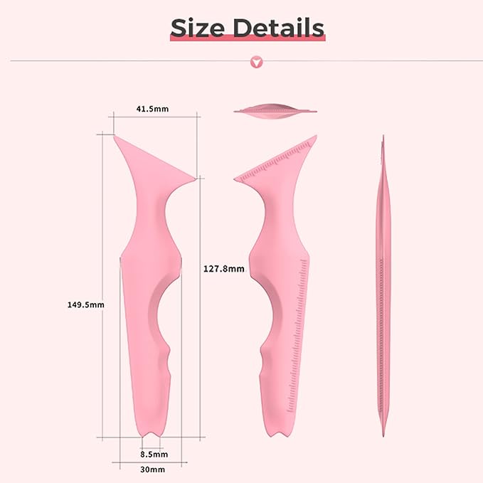 Pink 5-in-1 silicone eyeliner makeup stencil – view 6