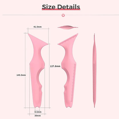 Pink 5-in-1 silicone eyeliner makeup stencil – view 6