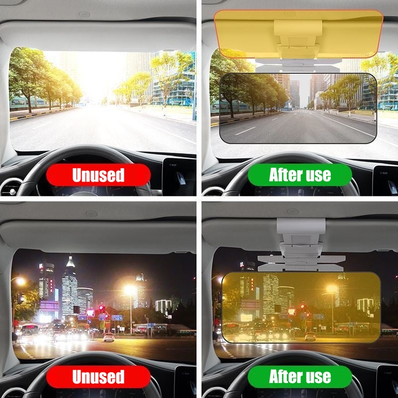 𝐁i𝐥𝐥𝐡𝐨𝐥®🌙 2-in-1 Day & Night Anti-Glare Car Visor Extender – Adjustable Dual-Lens Driving Shield