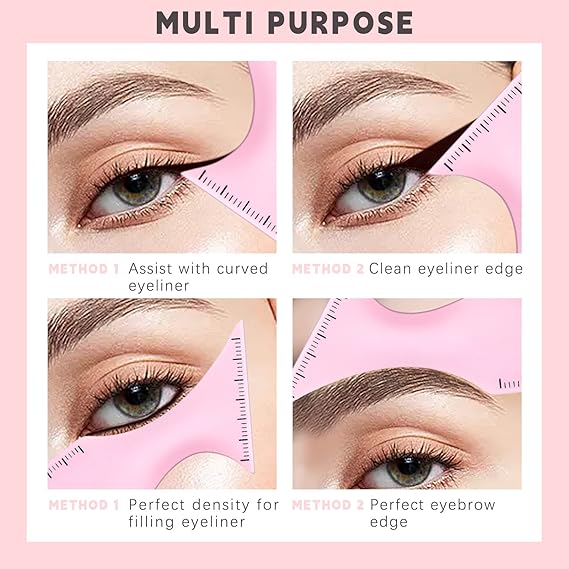 Pink 5-in-1 silicone eyeliner makeup stencil – view 5