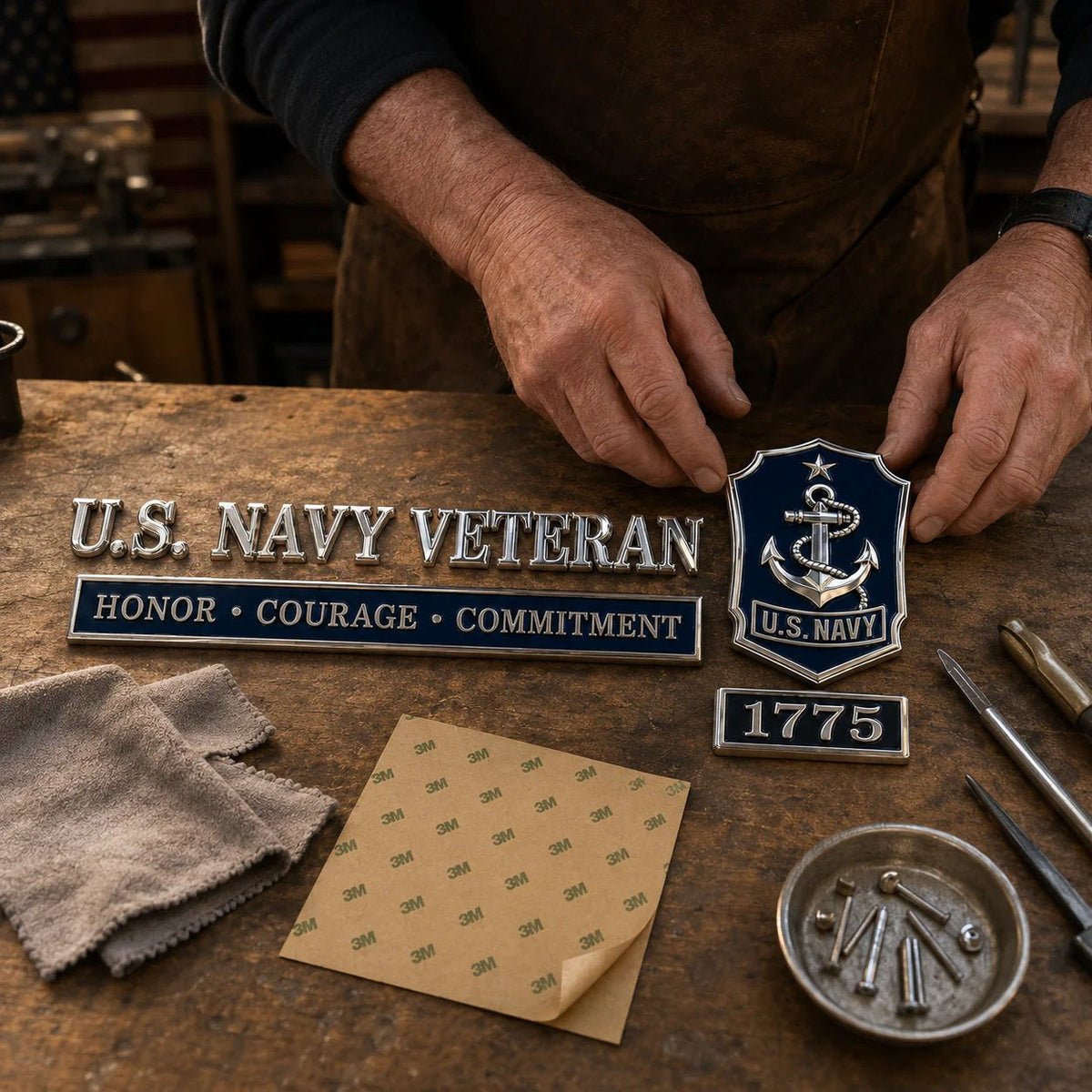 𝐁i𝐥𝐥𝐡𝐨𝐥®🗽U.S. Military Veteran Car Emblem Metal Badge Collection