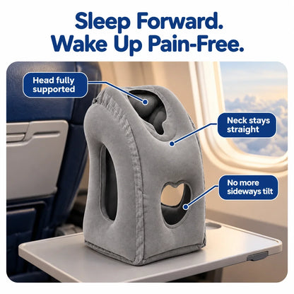 𝐁i𝐥𝐥𝐡𝐨𝐥®🛒 Inflatable Airplane Sleep Pillow – 45° Support, Soft Flocking & Compact Storage