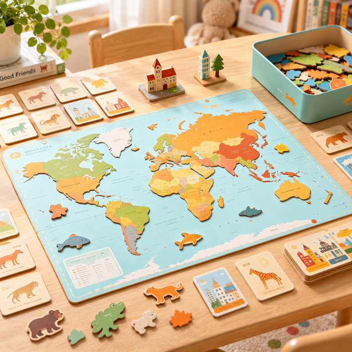 World Map Wooden Puzzle