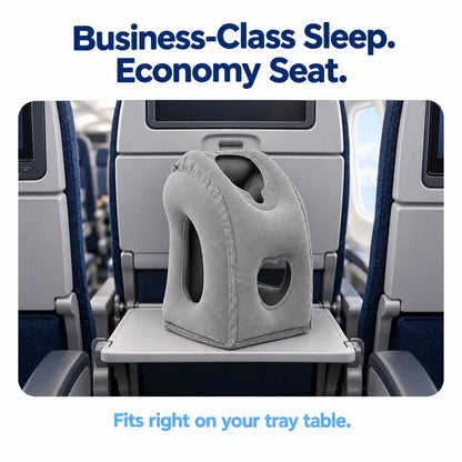 𝐁i𝐥𝐥𝐡𝐨𝐥®🛒 Inflatable Airplane Sleep Pillow – 45° Support, Soft Flocking & Compact Storage
