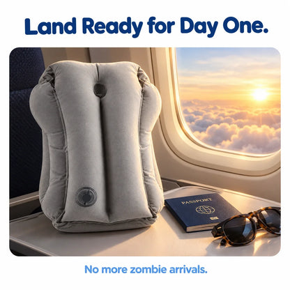 𝐁i𝐥𝐥𝐡𝐨𝐥®🛒 Inflatable Airplane Sleep Pillow – 45° Support, Soft Flocking & Compact Storage