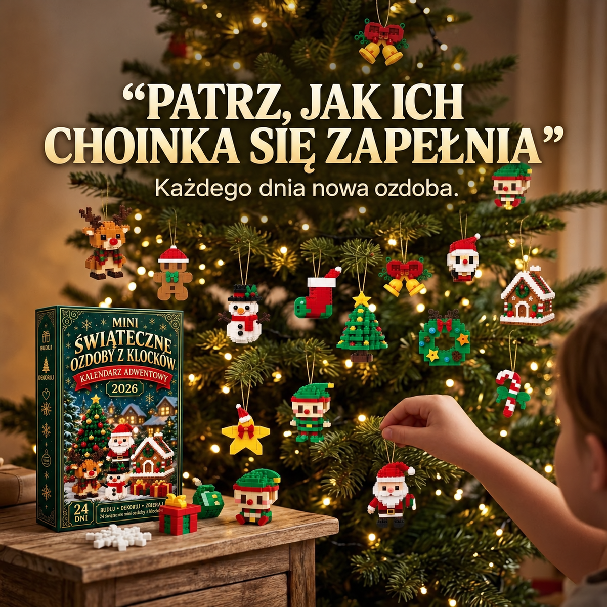 𝐁i𝐥𝐥𝐡𝐨𝐥®🎅 24-Day Mini LEGO Christmas Brick Ornament Advent Calendar – 24 Unique Buildable Holiday Models
